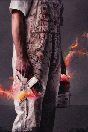 White Painting Man on Fire 